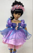 Load image into Gallery viewer, Purple Dress Collection Open Eyes Black Hairs Fashion Porcelain Doll
