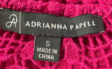 Load image into Gallery viewer, Adrianna Papell Womens Fuchsia Sleeveless Lace Trim Peplum Blouse Top Size Small
