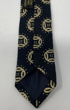 Load image into Gallery viewer, Giorgio Armani Mens Black Beige Keeper Loop Adjustable Pointed Tie
