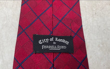 Load image into Gallery viewer, City Of London By Ferrell Reed Mens Red Argyle Print Adjustable Pointed Tie
