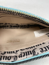 Load image into Gallery viewer, Juicy Couture Womens Blue Deboss Logo Leather Top Zipper Wristlet Wallet
