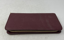Load image into Gallery viewer, Michael Kors Womens Red Textured Leather Credit Card Slots Zip-Around Wallet
