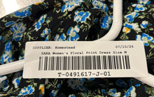 Load image into Gallery viewer, Zara Womens Multicolor Floral Print Ruffle V-Neck Midi Fit &amp; Flare Dress Size M
