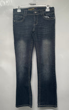Load image into Gallery viewer, Angels Womens Blue Denim Dark Wash Stretch Pockets Straight Leg Jeans Size 7
