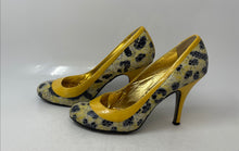 Load image into Gallery viewer, Naughty Monkey Womens Dayliner Yellow Black Animal Print Pump Heels Size 8.5
