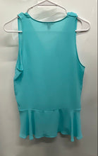 Load image into Gallery viewer, Banana Republic Womens Blue Ruffle V-Neck Sleeveless Pullover Blouse Top Size S
