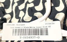 Load image into Gallery viewer, Zara Womens Black White Geometric Long Sleeve V-Neck Shift Dress Size XS
