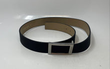 Load image into Gallery viewer, Steve Madden Mens Black Silver-Tone Buckle Adjustable Dress Belt Size 34
