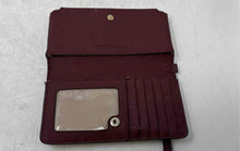 Load image into Gallery viewer, Michael Kors Womens Wine Red Saffiano Leather ID Window Bifold Wallet
