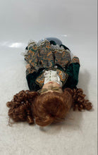 Load image into Gallery viewer, Vintage Victorian-Style Green Paisley Dress And Glasses Porcelain Girl Doll
