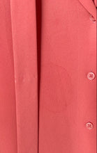 Load image into Gallery viewer, Loft Womens Coral Pink Short Sleeve Neck Tie Button Front Blouse Top Size L
