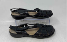 Load image into Gallery viewer, Clarks Bendables Womens Black Leather Hook &amp; Loop Fisherman Sandals Size 7.5M
