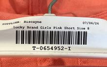 Load image into Gallery viewer, Lucky Brand Girls Riley Pink Denim Cuffed Raw Hem Cut-Off Shorts Size 8
