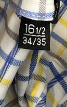 Load image into Gallery viewer, Hugo Boss Mens Multicolor Plaid Sharp Fit Collared Dress Shirt Size 16.5 34/35
