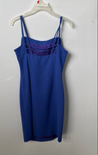 Load image into Gallery viewer, Jones New York Womens Royal Blue Sleeveless Square Neck Side Zip Mini Dress Sz 8
