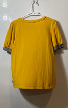 Load image into Gallery viewer, Karl Lagerfeld Womens Yellow Love From Paris Short Sleeve Pullover T-Shirt Sz L
