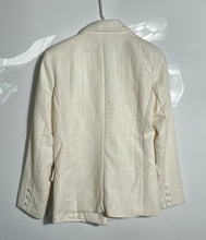 Load image into Gallery viewer, Shero Womens Cream Long Sleeve Notch Collar Pockets One-Button Blazer Size S
