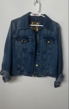 Load image into Gallery viewer, Michael Kors Womens Blue Denim Cotton Long Sleeve Button Front Jacket Size M
