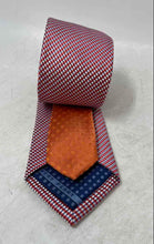 Load image into Gallery viewer, Perry Ellis Portfolio Mens Multicolor Micro Check Silk Keeper Loop Pointed Tie
