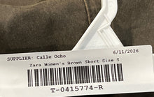 Load image into Gallery viewer, Zara Womens Brown Pockets Stretch Classic Pleated Skort Size Small
