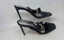 Load image into Gallery viewer, JLO By Jennifer Lopez Womens Frina Black Ankle Tie High Strappy Heels Size 9.5M
