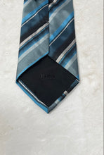 Load image into Gallery viewer, Hugo Boss Mens Multicolor Striped Silk Keeper Loop Adjustable Pointed Tie
