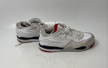 Load image into Gallery viewer, Nike Kids Air Jordan 4 RM White Black Red Leather Lace-Up Sneakers Shoes Size 2Y

