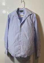 Load image into Gallery viewer, Tommy Hilfiger Mens Blue White Cotton Long Sleeve Dress Shirt Size 15 1/2
