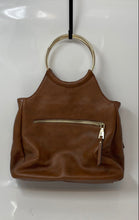 Load image into Gallery viewer, INC International Concepts Womens Brown Faux Leather Top Handle Handbag
