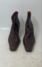 Load image into Gallery viewer, Meucci Womens Brown Leather Block Heel Square Toe Ankle Booties Size 8.5M
