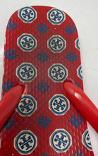 Load image into Gallery viewer, Authentic Tory Burch Womens Red Printed Slip-On Flip-Flop Sandals Size 8
