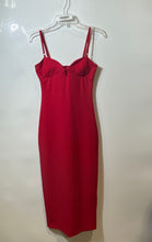 Load image into Gallery viewer, Zara Womens Red Sleeveless Sweetheart Midi Bodycon Dress Size Medium
