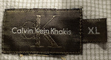 Load image into Gallery viewer, Calvin Klein Khakis Mens Beige White Printed Long Sleeve Button-Up Shirt Size XL
