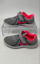 Load image into Gallery viewer, Nike Kids Revolution 4 943308-003 Gray Pink Hook &amp; Loop Sneaker Shoes Size 10C
