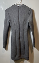 Load image into Gallery viewer, Guess Womens Gray Cut Out Long Sleeve Mock Neck Back Zip Sheath Dress Size XS
