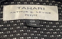 Load image into Gallery viewer, Tahari Womens Arthur S. Levine Black White Tweed Long Sleeve Blazer Size 10P

