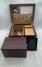 Load image into Gallery viewer, Neptune Society Cherry Burlwood Cremation Urn Memorial Memento Kit Memory Chest
