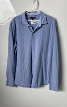Load image into Gallery viewer, Banana Republic Mens Blue Printed Long Sleeve Button-Up Shirt Size Large
