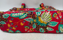 Load image into Gallery viewer, Vera Bradley Womens Commuter Red Flower Print Double Handle Zip Top Tote Bag
