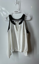 Load image into Gallery viewer, Guess Womens White Black Long Sleeve Split Neck Pullover Blouse Top Size S
