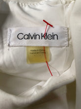 Load image into Gallery viewer, Calvin Klein Womens White Ruffle Sleeveless Back Zip Sheath Dress No Size
