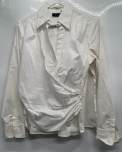 Load image into Gallery viewer, New York &amp; Company Womens White Long Sleeve Wrap Blouse Top Size 10

