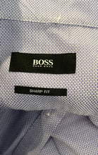 Load image into Gallery viewer, Hugo Boss Mens Purple Printed Sharp Fit Long Sleeve Collared Dress Shirt Sz 16.5
