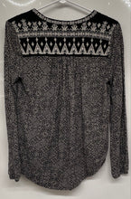 Load image into Gallery viewer, Lucky Brand Womens Gray Printed Embroidery Long Sleeve Blouse Top Size S
