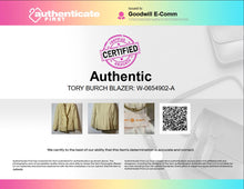Load image into Gallery viewer, Authentic Tory Burch Womens Yellow Striped Print Double-Breasted Blazer Size 2
