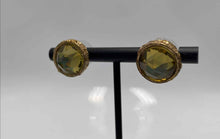 Load image into Gallery viewer, Authentic Marc by Marc Jacobs Women's Gold Tone Green Crystal Earrings
