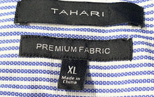 Load image into Gallery viewer, Tahari Mens Blue Printed Cotton Premium Fabric Collared Button-Up Shirt Size XL
