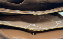Load image into Gallery viewer, Anne Klein Womens Brown Beige Inner Pockets Shoulder Handbag

