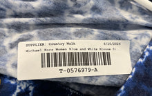 Load image into Gallery viewer, Michael Kors Womens Blue And White Chain Print Pullover Shift Dress Size M
