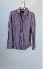 Load image into Gallery viewer, Hugo Boss Mens Multicolor Gingham Slim Fit Long Sleeve Button-Up Shirt Size S
